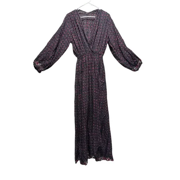 Natalie Martin Anthropologie Nico Wrap Maxi Dress Womens Medium Floral Draped - Picture 4 of 16